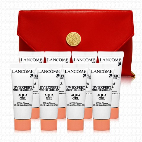 LANCOME蘭蔻超輕盈UV水凝露10mlx8（贈隨機化妝包）