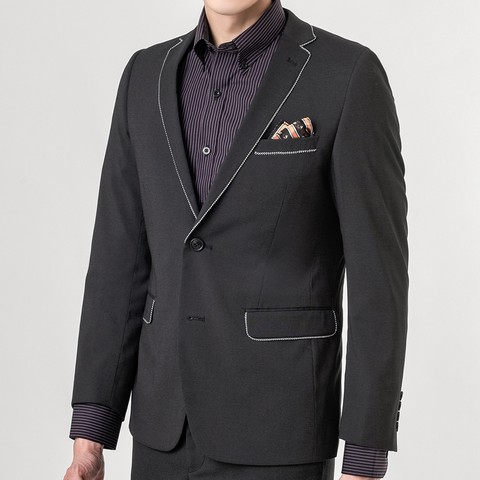 Exquisite suit taste business narrow elastic suit jacket_ Black bar（AS855-3G）